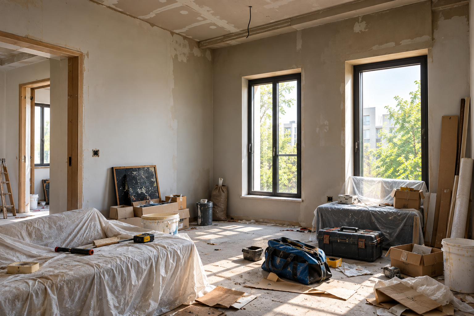 Living room before makeover
